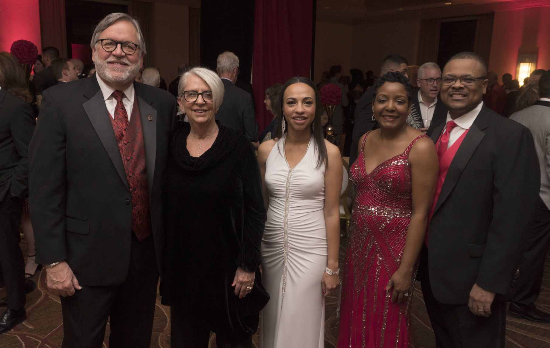 John and Marilyn Beatty, April Tyus-Myles and Otha Myles, Gala co-chairs, and Opal Jones, President and CEO of DOORWAYS